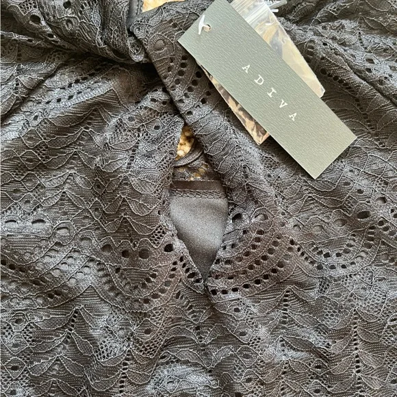 NWT Adiva Black Lace Long Sleeve Top | Women's XS - Picture 7 of 7